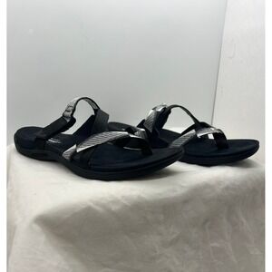 Merrell Terran Air Cushion Memory Foam Womens 10 Black White Strappy Sandals